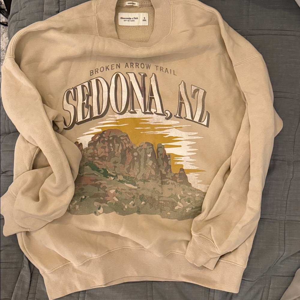 Abercrombie & Fitch Oversized Soft Fleece Sweatshirt - Beige - Picture 2 of 4